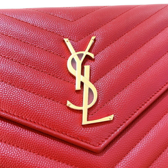 Saint Laurent Casadora Chain Wallet Calfskin Red - Picture 9 of 10